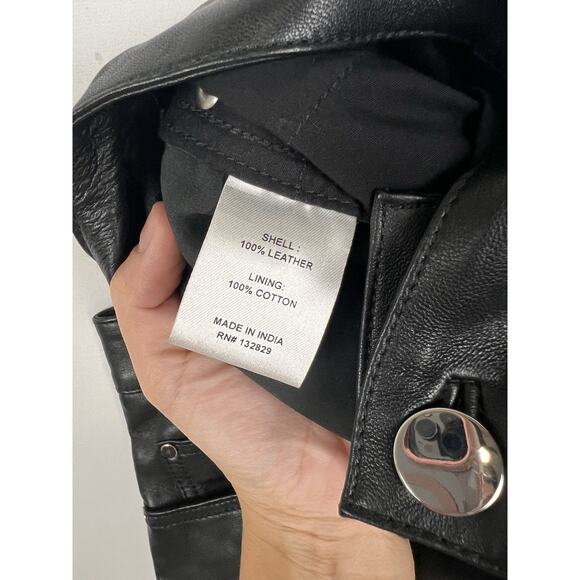 L’Académie Black Leather Straight Leg Pants Women’s XL 100% Leather NWT - Picture 13 of 14